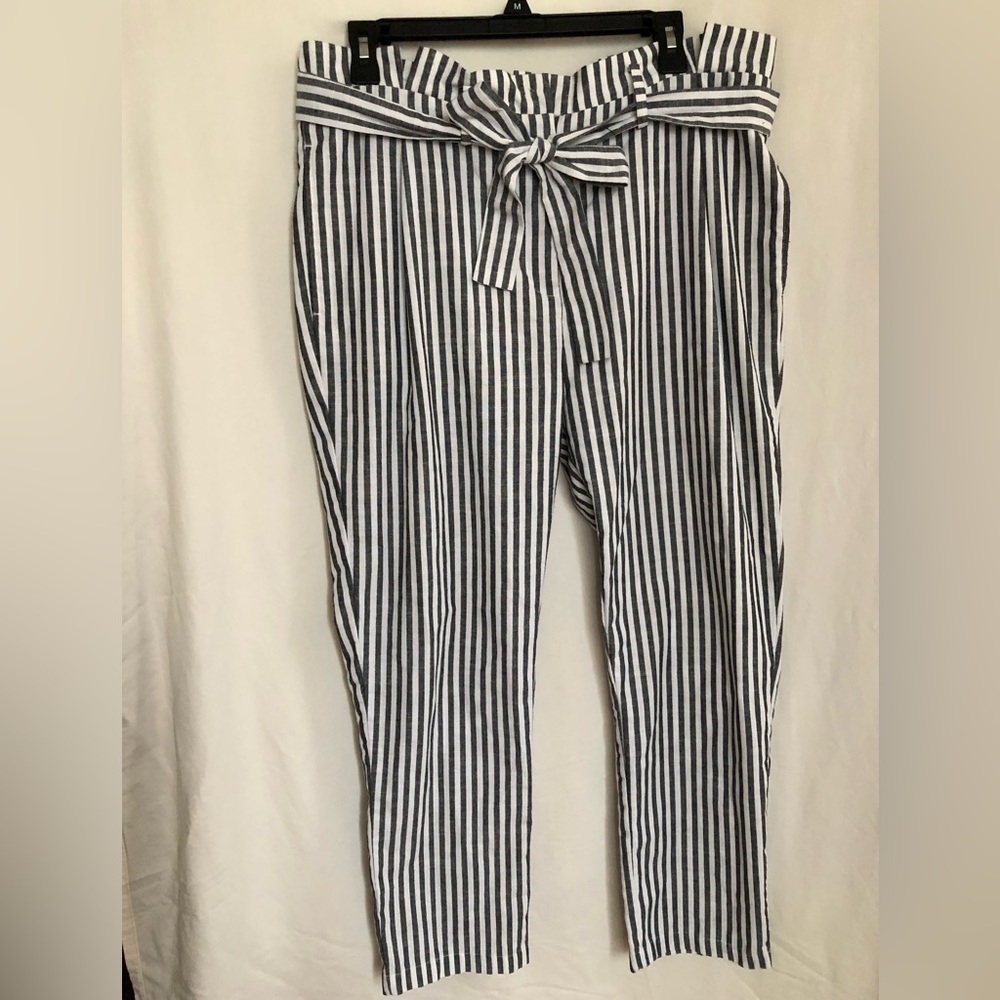Striped Paper Bag Pants